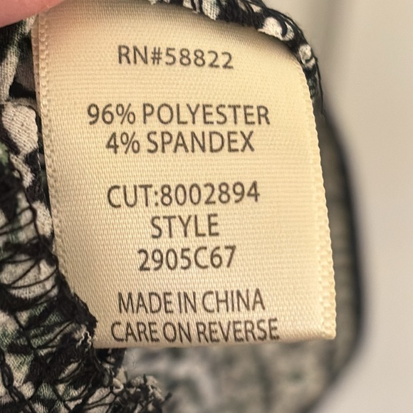 Max Studio Women’s Faux Wrap Dress, Size Large. Black, With Small White Floral. - Picture 7 of 7